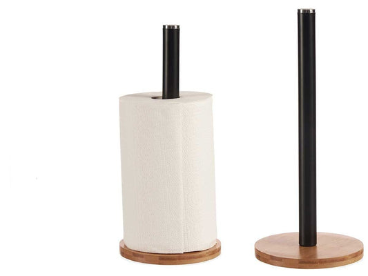 Tørkerullholder matt sort og bambus - Hjem & Fritidsshoppen.no