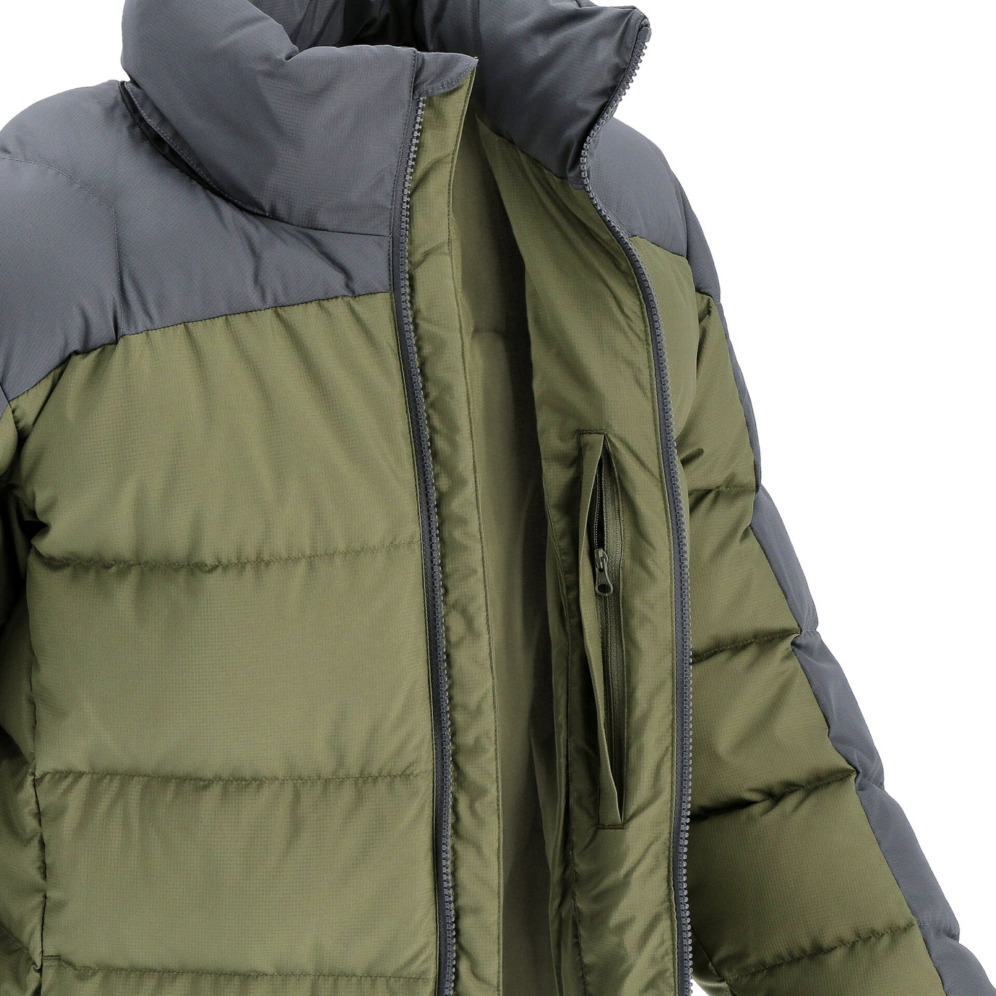 Doite Tundra Dunjakke Herre Brun og Oliove  – Varm vinterjakke med 700FP RDS dun og skjult hette