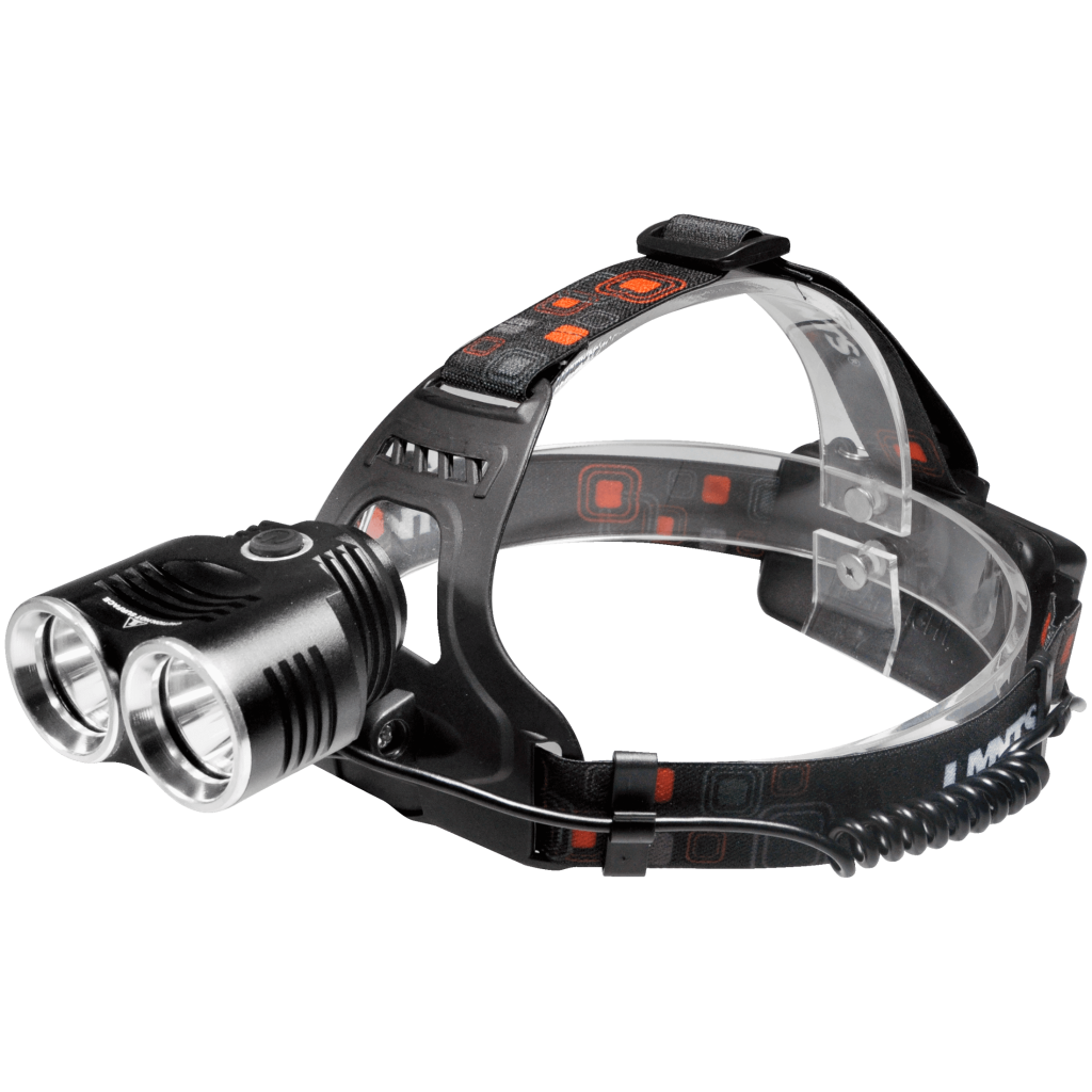 Aurora hodelykt med dobbel LED og elastisk hodestropp