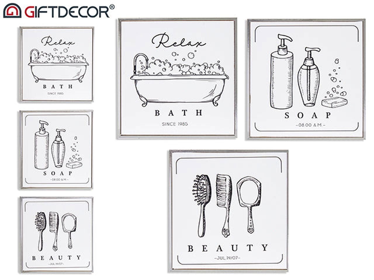 Baderomsbilde 25x25 cm - med bilder og passende tekster - Fritidsshoppen.nobadbaderombaderomsutstyr