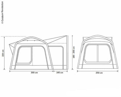 Bakdørtelt frittstående - Movelite Ducato Stand Alone - Fritidsshoppen.nobakdørteltbakluketeltbiltelt