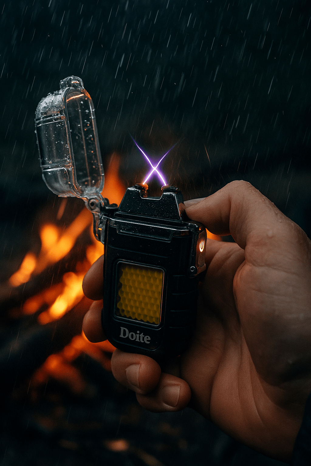 Doite Blaze Oppladbar Stormlighter – Elektrisk bueflamme & COB - lommelykt - Fritidsshoppen.nobobilbåtturcamping