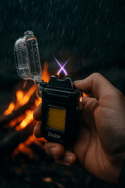 Doite Blaze Oppladbar Stormlighter – Elektrisk bueflamme & COB - lommelykt - Fritidsshoppen.nobobilbåtturcamping