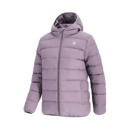 Doite Cotton Dunjakke Dame i lilla og oliven, 100 % bomull med 700 FP dun