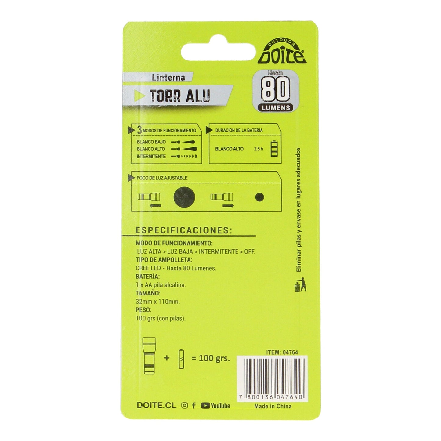 Doite Torr Lommelykt – 80 lumen, kompakt og regnbestandig - Fritidsshoppen.noDoiteDoite Lommelykt Lys Turutstyr Camping Beredskap Nødutstyr Hodelykt og lommelykt 80 lumen Regnbestandig Friluft Outdoor Kompakt lykt FritidsshoppenDoitelykt