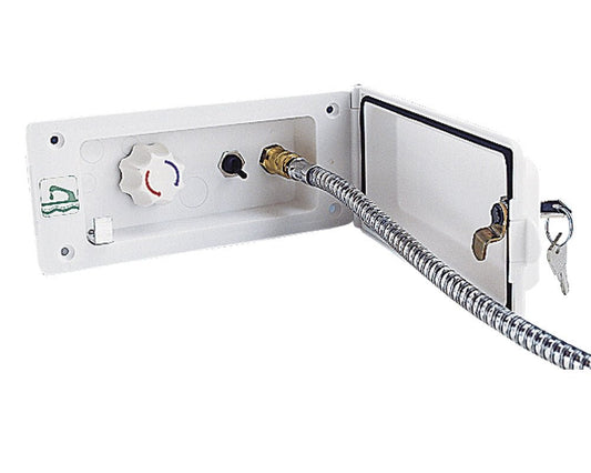 Dusjuttak m/bryter og lås hvit og grå - Fritidsshoppen.no