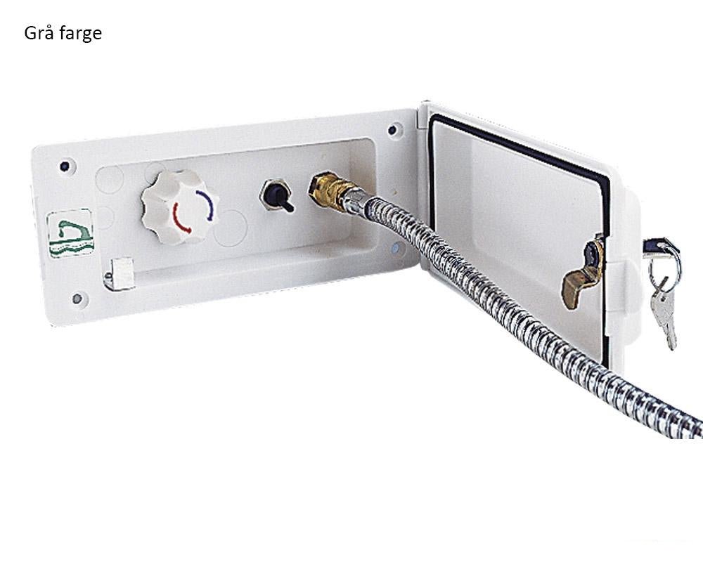 Dusjuttak m/bryter og lås hvit og grå - Fritidsshoppen.no