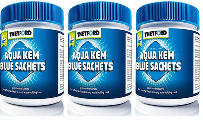 3 bokser aquya blue side ved side på hvit bakgrunn