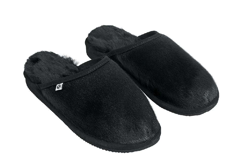 Glacier slippers i selskinn – sort