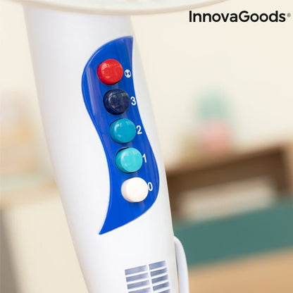 InnovaGoods Ø 40 cm 50W hvit blå gulvvifte - Fritidsshoppen.no