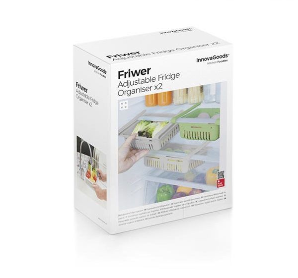Kjøleskapshyller justerbare fra InnovaGoods (Pakke med 2) - Fritidsshoppen.nohyllejusterbarkjopp