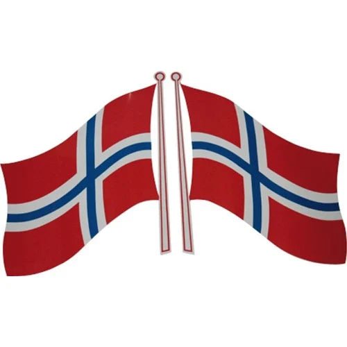 Norsk flagg klistremerke 12x15 cm – 2 stk høyre og venstre til bobil og campingvogn