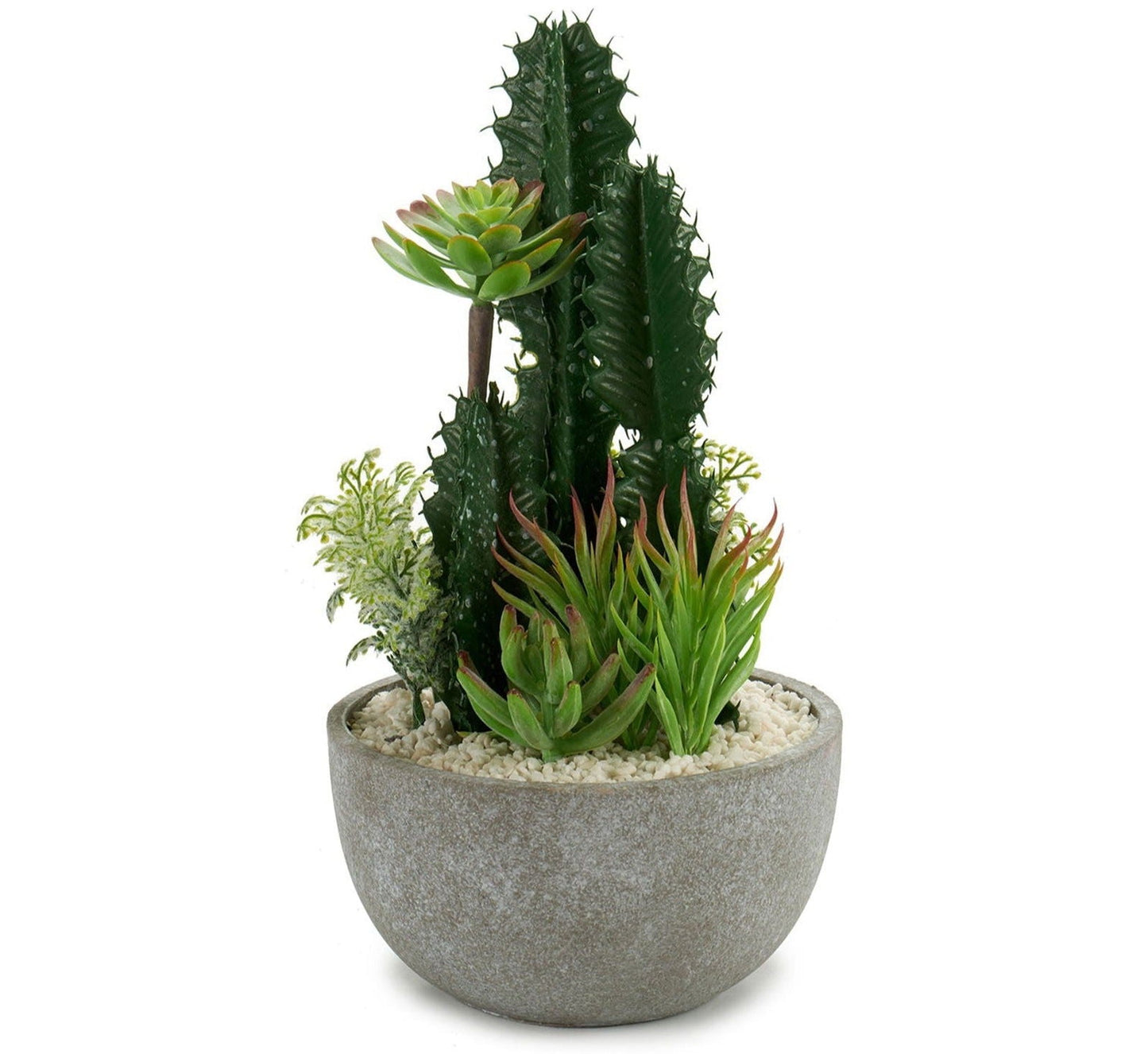 Kunstig kaktuspotpurri i grå keramikkpotte - Fritidsshoppen.nobilligshoppenDekorgrønt