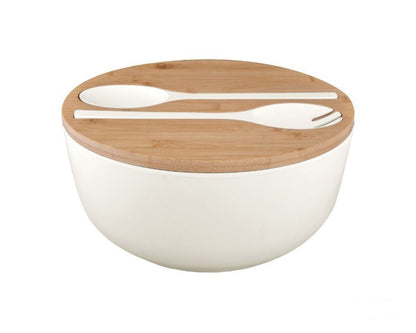 Salatbolle m/lokk og bestikk hvi - Hjem & Fritidsshoppen.no