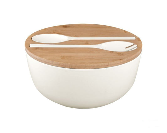 Salatbolle m/lokk og bestikk hvi - Hjem & Fritidsshoppen.no