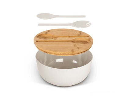 Salatbolle m/lokk og bestikk hvi - Hjem & Fritidsshoppen.no