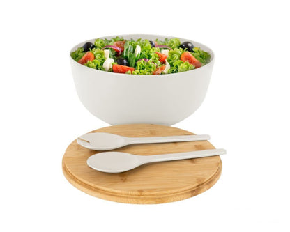 Salatbolle m/lokk og bestikk hvi - Hjem & Fritidsshoppen.no