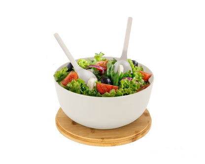 Salatbolle m/lokk og bestikk hvi - Hjem & Fritidsshoppen.no