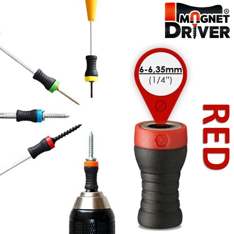Magnet Driver Red Ø6-6,35mm magnetisk skrueholder