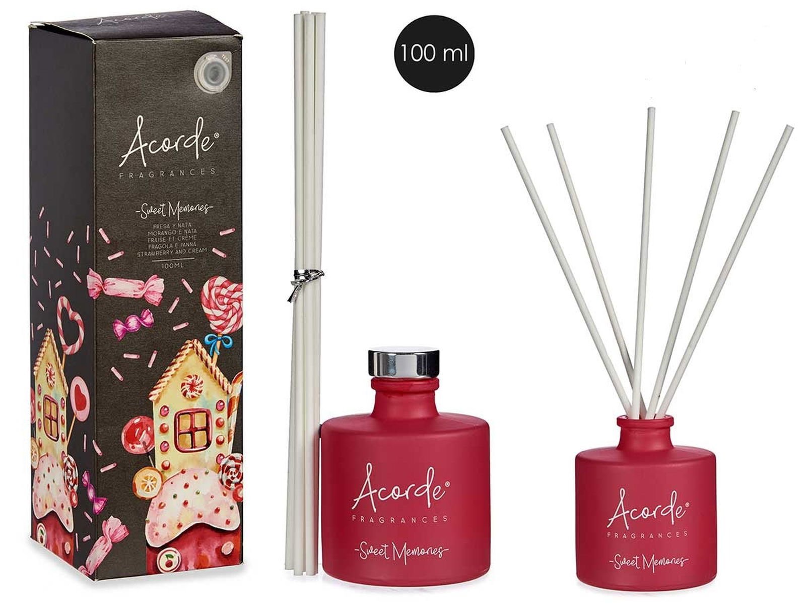 Mikado duftpinner 100 ml Jordbær - Fritidsshoppen.nobaderomdsduft