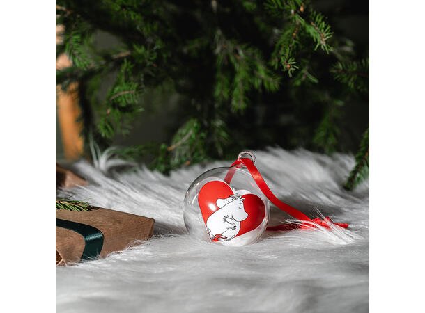 Mummi Julekule - Hjerte - 7 cm - Fritidsshoppen.nojuljulegavejulekule