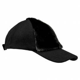 Caps med front i sort inuitisk selskinn fra Grønland