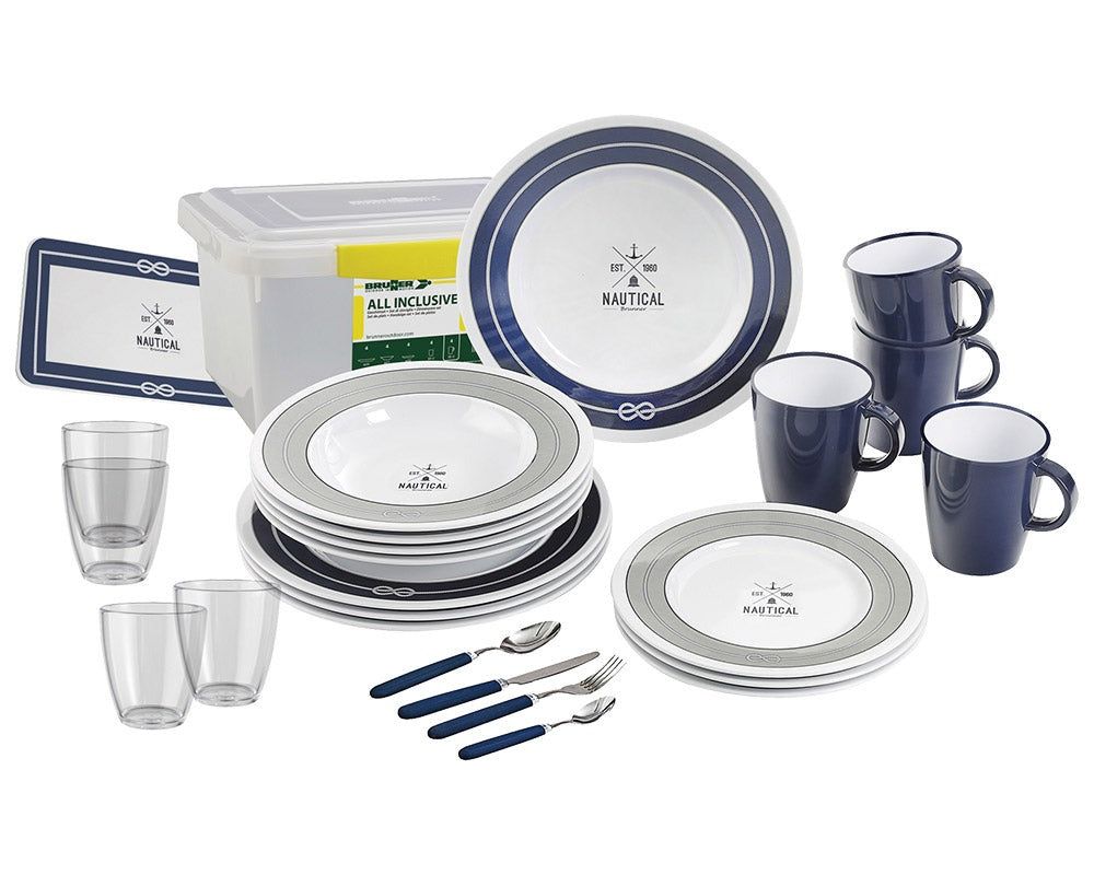 Servise Brunner Nautical All Inclusive 36 deler - Fritidsshoppen.noall inclusivebobilbobilutstyr