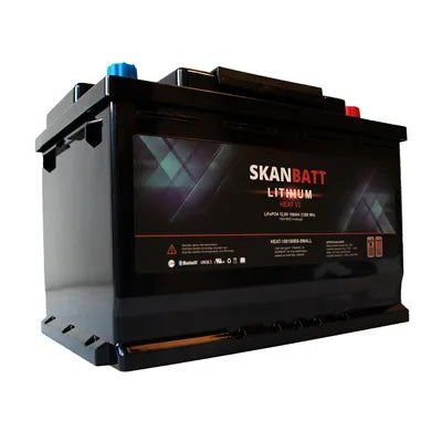 SKANBATT V2 Lithium HEAT Batteri 12V 100Ah 100A BMS - SMALL - Fritidsshoppen.no