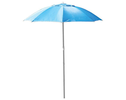 Strandparasoll blå med sidevegger - perfekt for strandtur med barn - Fritidsshoppen.nocampingcasuparasoll
