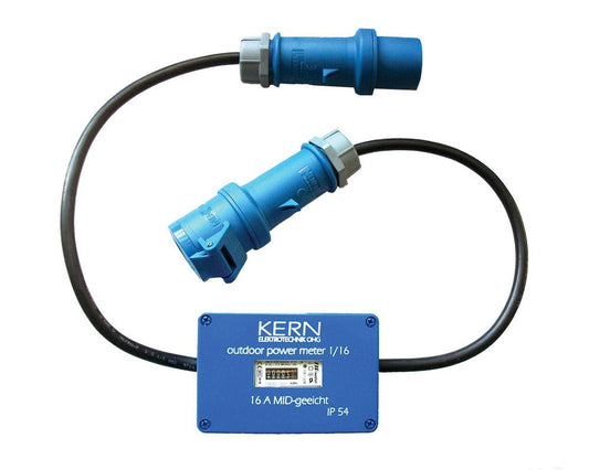 Strømmåler m/2x35cm kabler 220V 16A hann CEE17 + h - Fritidsshoppen.nocasukabelsmartel