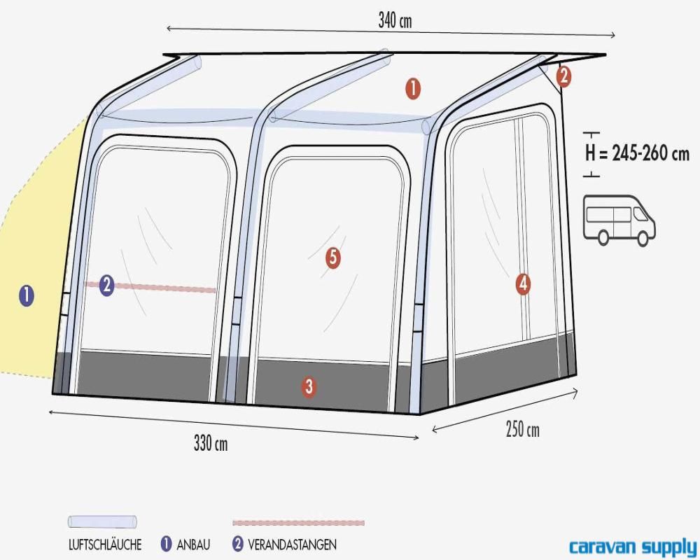 Telt Westfield Mars 330 H:245 - 260cm inkl. AAS - til Bybobil - Fritidsshoppen.nobilteltbobil/campingvognbybobil