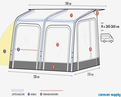 Telt Westfield Mars 330 H:245 - 260cm inkl. AAS - til Bybobil - Fritidsshoppen.nobilteltbobil/campingvognbybobil