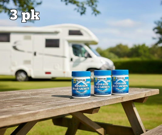 Thetford Aqua Blue Sachet 3pk - Effektivt sanitærmiddel i reisepakke - Fritidsshoppen.nobestselgerblue sachetsbobiltoalett