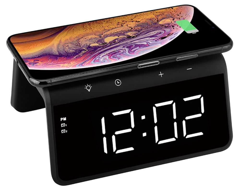 Trådløs lader med alarmklokke - Fritidsshoppen.no