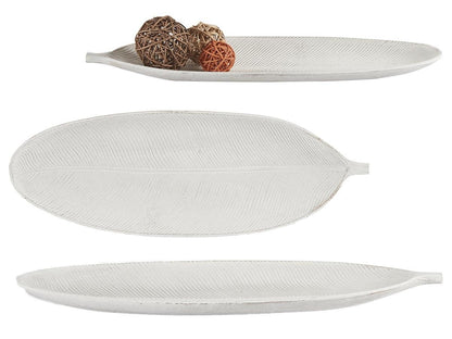 Trefat løvformet hvit 59 cm - Fritidsshoppen.noborddekkDekor
