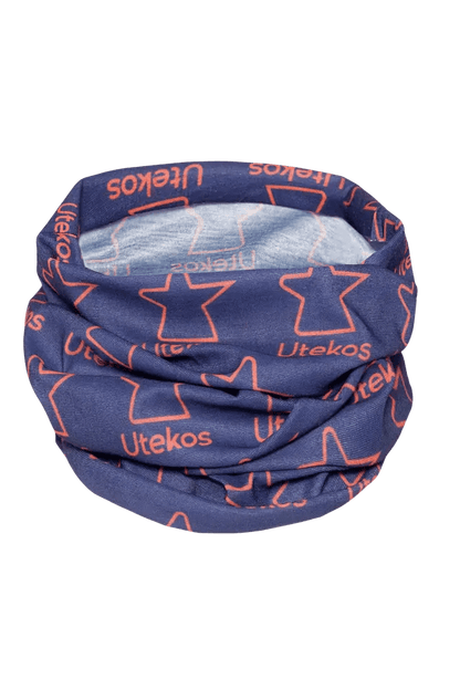 Utekos Buff -   “Utekos Buff – blå hals i myk akryl med Utekos-logo, allsidig tur- og friluftstilbehør.”  Fritidsshoppen.no