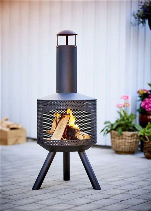 Utepeis med skorstein i stål Bestillingsvare - Fritidsshoppen.no