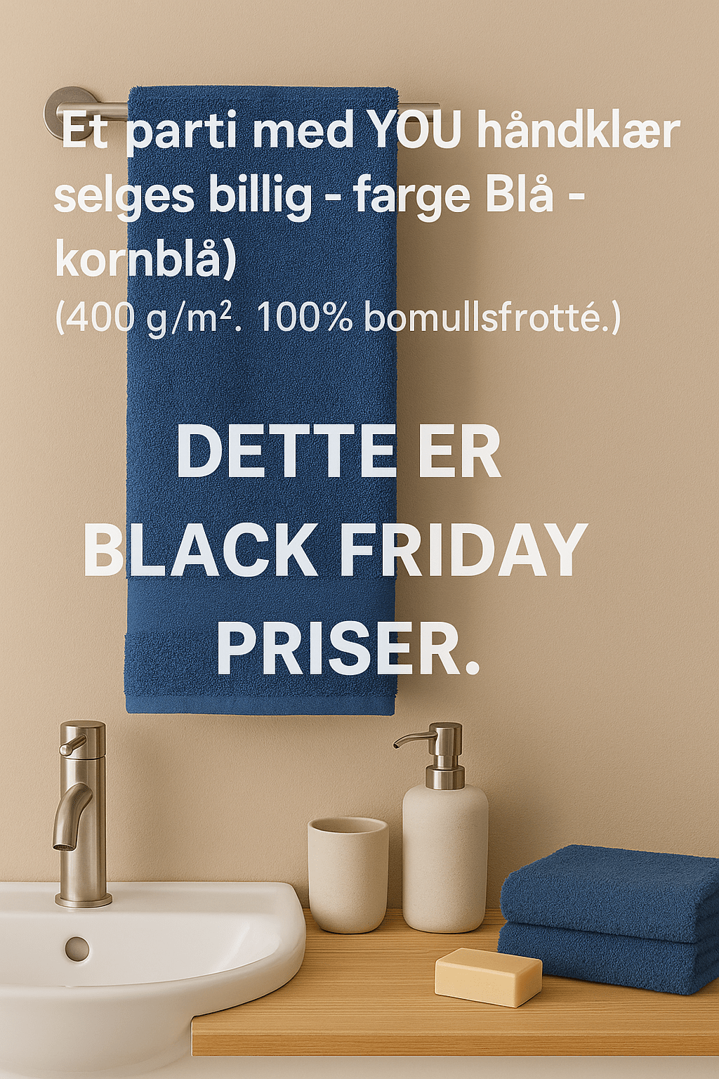 YOU Håndkle – Kornblå (Partivare) - Fritidsshoppen.no400gsmAbsorberende håndkleBadetekstiler